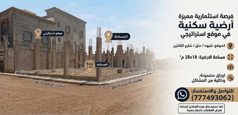 ارضية مبنيه عمدان nركنية على شارعين nnموقعها / عتق شارع الثلاثين